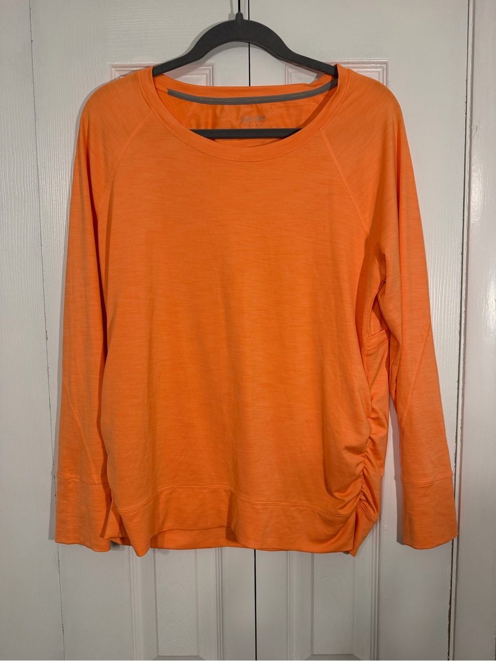 Calvin Klein Performance Open Back Long Sleeve Top L Orange